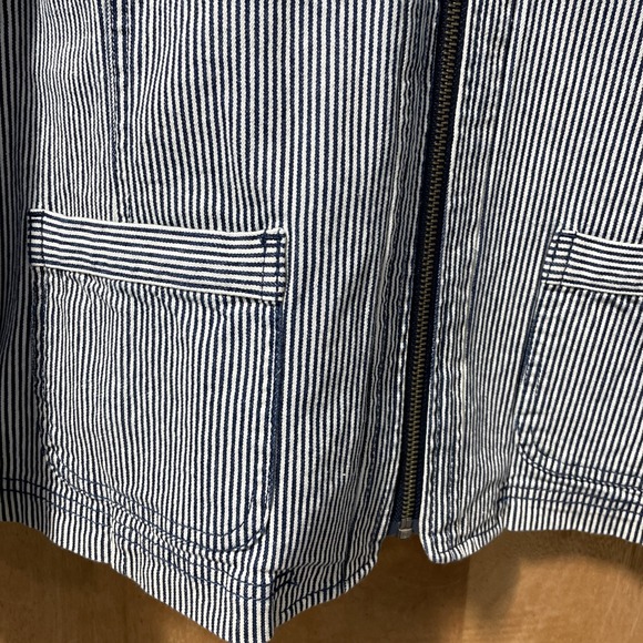 Christopher & Banks Railroad Striped Jacket With 4 Pockets & Long Sleeves Small - Picture 3 of 13